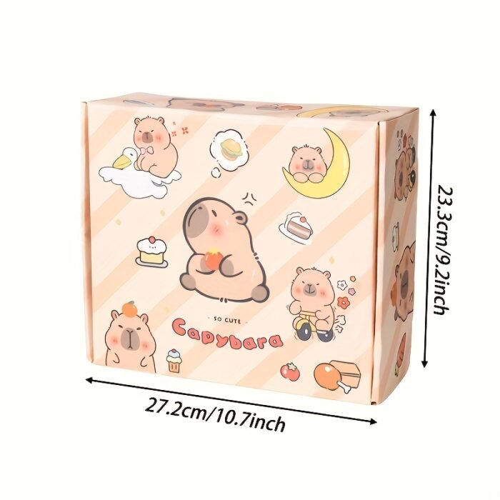 A Capybara-Themed Stationery Gift Set, Featuring Cartoon-Themed Plastic And Wooden School Supplies Including Notebooks, Fountain Pens, Paper Clips, And Accessories, Suitable for Students, Halloween, Christmas, Birthday Gifts, Graduation Gifts - Image 2