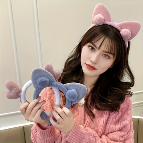 Soft Faux Fur Hair Clip With Rabbit Ear Design, Cute And Sweet Hair Accessory For Women, Perfect For Daily Wear, Party, Or Dance