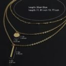 1pc Women's Layered Necklace Golden-Tone Geometric Pendant with Sparkling Accents - Minimalist Elegant Design for Daily & Party Jewelry, Year-Round Versatile Accessory, Versatile Jewelry, Vintage Style, Delicate Chains