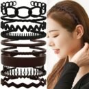 9pcs set of plastic hair ties, black anti-slip hair ties for women and girls, toothed plastic hair ties, Women's hair accessories thin hair ties and hair combs