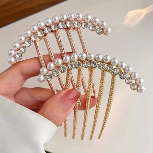 1pc Elegant and Hair Comb- Beautify Curly Hair, Unscented Alloy Side Needle Accessory, Suitable Long Hair