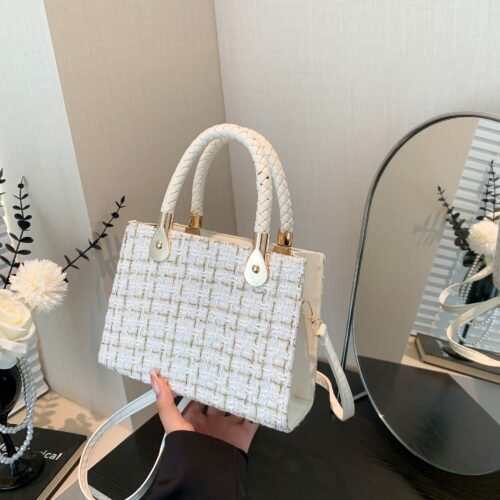 Gentle Light Luxury Small Fragrance Fashion Felt Handbell Bag - Autumn Winter 2024 New Crossbody Shoulder Bag for Female