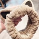 1pc Fluffy Head Band Lovely Kitten Ears Head Hoop Elastic Head Wear Water Absorbent Hair Wear For Face Washing Make Up Skincare