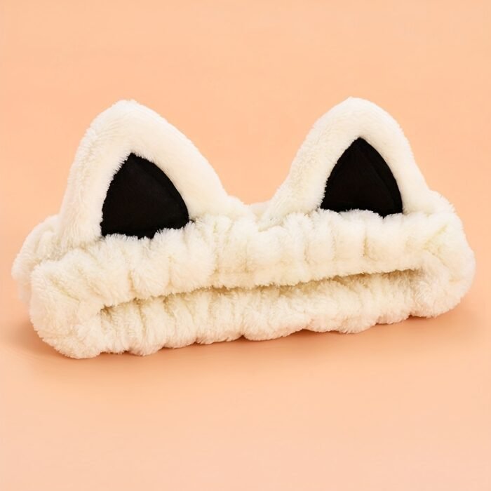 1pc Fluffy Head Band Lovely Kitten Ears Head Hoop Elastic Head Wear Water Absorbent Hair Wear For Face Washing Make Up Skincare - Image 8