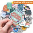 50pcs Inspirational Quote Stickers - Motivational and Positive Affirmation Stickers for Adults, Teachers, Vision Board, Journaling, Scrapbooking, and Water Bottles