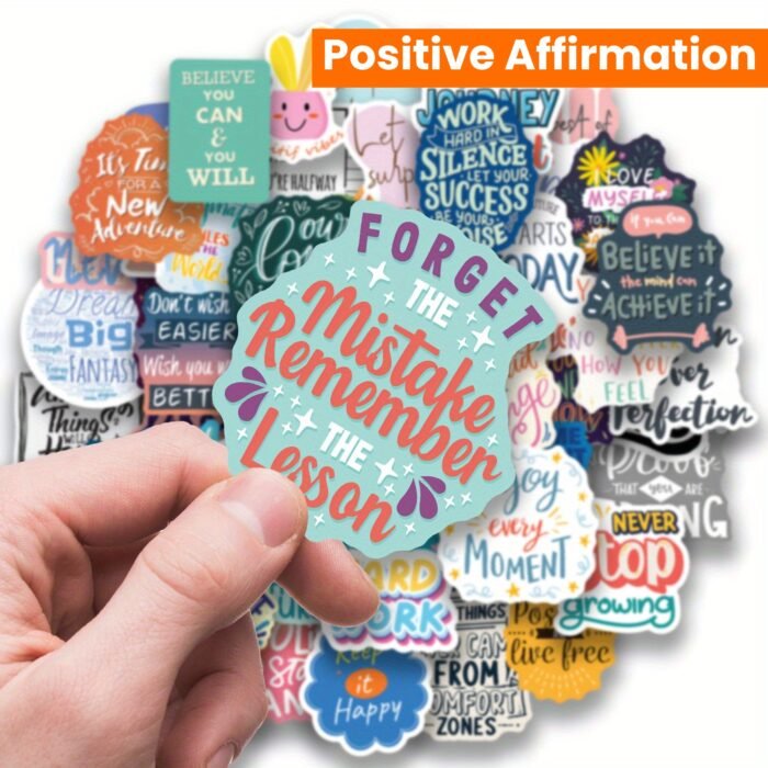 50pcs Inspirational Quote Stickers - Motivational and Positive Affirmation Stickers for Adults, Teachers, Vision Board, Journaling, Scrapbooking, and Water Bottles - Image 13