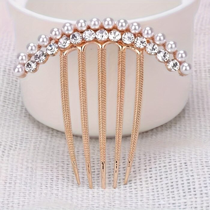 1pc Elegant and Hair Comb- Beautify Curly Hair, Unscented Alloy Side Needle Accessory, Suitable Long Hair - Image 4
