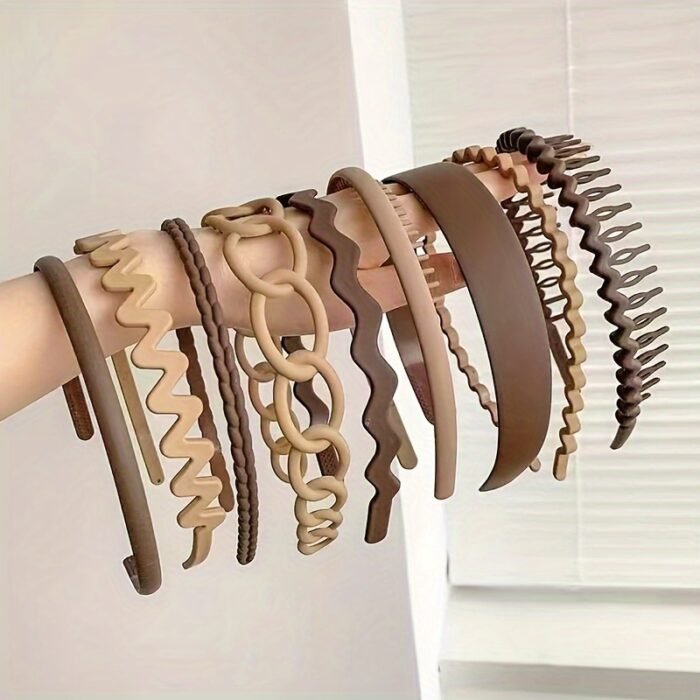 9pcs set of plastic hair ties, black anti-slip hair ties for women and girls, toothed plastic hair ties, Women's hair accessories thin hair ties and hair combs - Image 14