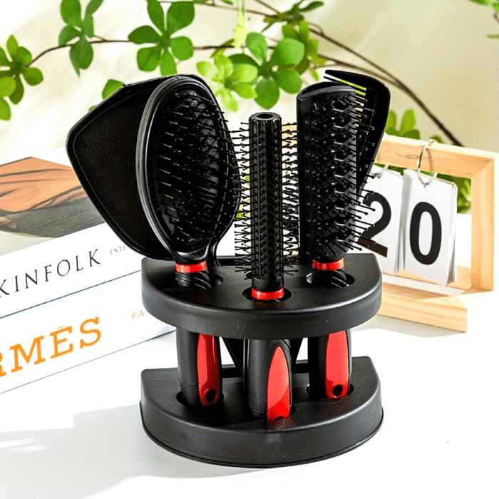 5pcs Unisex Professional Hair Styling Set, Scalp Massage, Detangling Brushes, Airbag Comb, Makeup Mirror, Unscented, for Normal Relaxed Textured Hair - Image 18