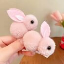 2pcs Adorable Easter Bunny Hair Clips - Fluffy Feather Design, Warm 3D Rabbit Ears for Women - Perfect for Parties & Daily Wear, Festive Hair Accessory | Playful Accessory | Soft Texture, Bunny Accessories