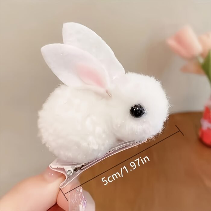 2pcs Adorable Easter Bunny Hair Clips - Fluffy Feather Design, Warm 3D Rabbit Ears for Women - Perfect for Parties & Daily Wear, Festive Hair Accessory | Playful Accessory | Soft Texture, Bunny Accessories - Image 6