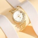 Simple and Stylish -Encrusted Dial Quartz Watch for Women