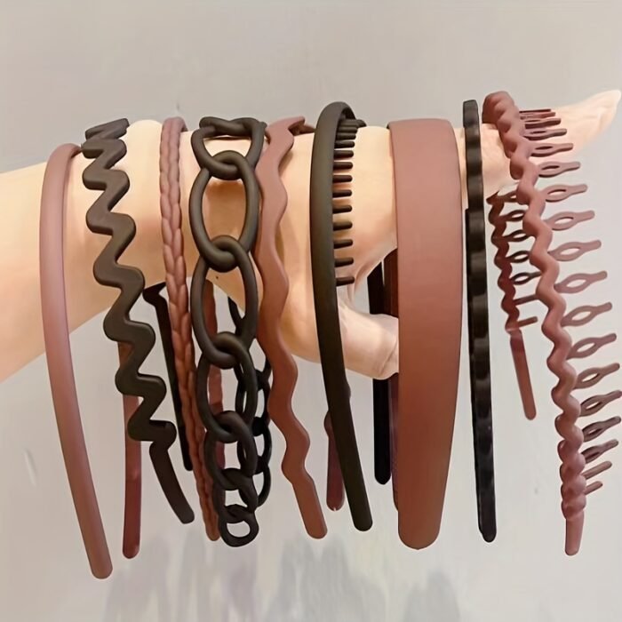 9pcs set of plastic hair ties, black anti-slip hair ties for women and girls, toothed plastic hair ties, Women's hair accessories thin hair ties and hair combs - Image 11