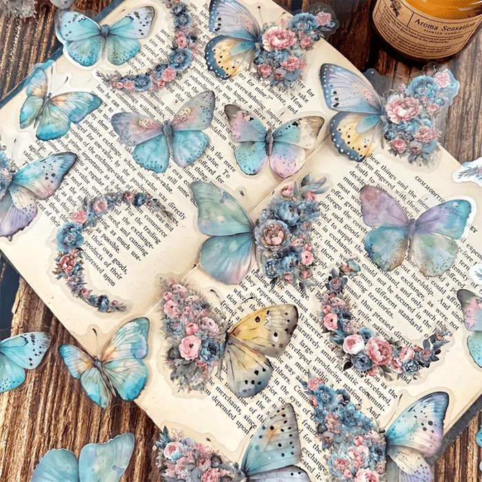 One Pack of 30 Butterfly Floral Hand Account DIY Decoration Stickers - Image 20