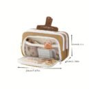 Charming Capybara-Themed Stationery Set - Elegant Light Brown Canvas Organizer with Zippered Pouch & Compartments, Ideal for Graduation & Birthday Gifts, Includes Markers, Pens, and Highlighters, Gift Bag Included, Capybara Accessories