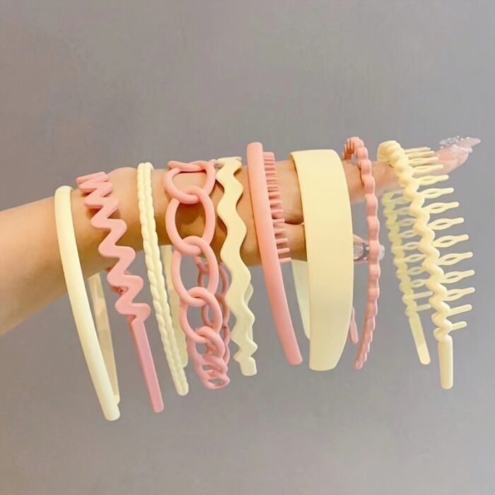 9pcs set of plastic hair ties, black anti-slip hair ties for women and girls, toothed plastic hair ties, Women's hair accessories thin hair ties and hair combs - Image 8