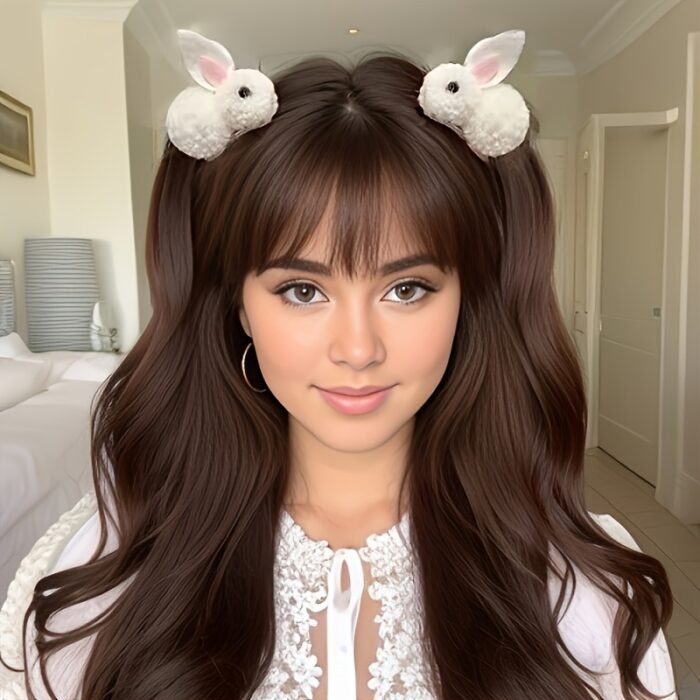 2pcs Adorable Easter Bunny Hair Clips - Fluffy Feather Design, Warm 3D Rabbit Ears for Women - Perfect for Parties & Daily Wear, Festive Hair Accessory | Playful Accessory | Soft Texture, Bunny Accessories - Image 4