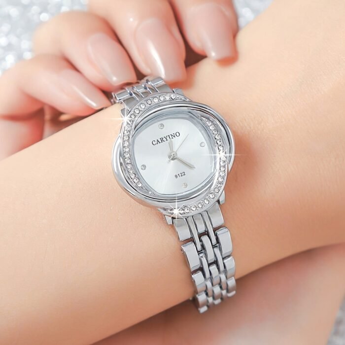 Elegant Women's Quartz Watch with Rhinestone Accents - Chic Zinc Alloy Bracelet Design, Perfect for Dates, Parties & Birthday Gifts, Unique, Fashion, Elegant Style - Image 12