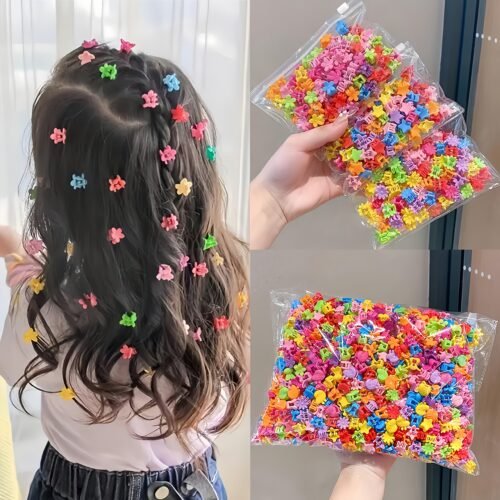 30 colorful small flower hair clips, children's butterfly and star hair clips, cute and sweet hair accessories