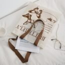 Brown Butterfly Letter Element Pattern Tote Bag, Multifunctional Handbag, Letter Printed Canvas Shopping Bag