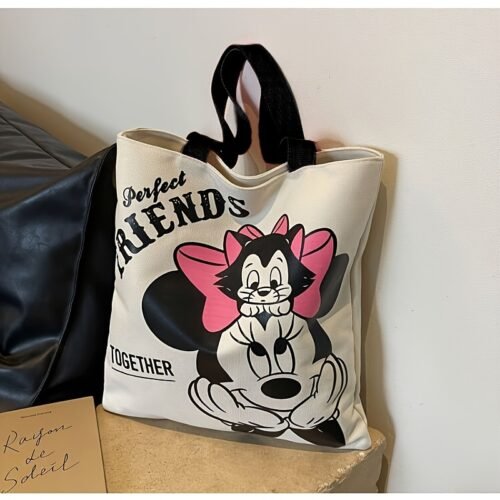 1pc Disney Bag Women's Cartoon Mickey Versatile Shoulder Bag Large Capacity Book Student School Commute Tote Handbag