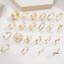 22pcs Fashion Stacking Rings Trendy Heart/ Infinity/ Butterfly/ Chain Design Mix And Match For Daily Outfits Party Accessories For Sweet Cool Girls
