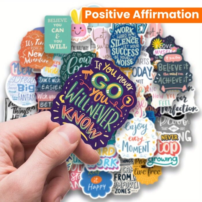 50pcs Inspirational Quote Stickers - Motivational and Positive Affirmation Stickers for Adults, Teachers, Vision Board, Journaling, Scrapbooking, and Water Bottles - Image 14