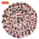 54pcs Cute Love Couple Waterproof Vinyl Stickers - Romantic Decor for Laptops, Glasses, Water Bottles & Notebooks - Reusable, Mixed Colors, Perfect Gift for Him & Her