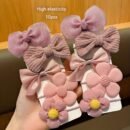Honey Girl Style Hair Accessories Set - 10Pcs Solid Color Bow & Flower Hair Ties - Acrylic Fiber Elastic Hair Bands for Teens, Suitable for Daily Wear and Casual Occasions - All-Season Teen Hair Scrunchies