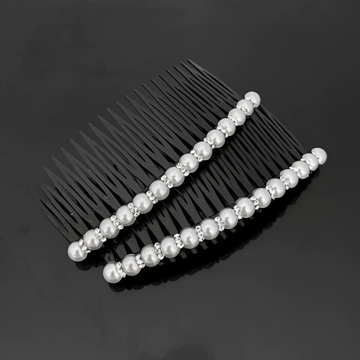 Elegant Pearl Hair Clip Comb for Women, Plastic Side Hairpin Accessory, Non-Feathered Hair Styling Tool for Bangs and Flyaways, Hair Accessories - Image 3
