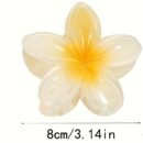 Floral Gradient Scrunchie Hair Clip - Beach Vacation Hair Accessory with Blue & White Flowers, Secure Grip Non-Slip Hair Clip for Women, All-Season Versatile Hairpin for Casual & Formal Styles, Gradient Flower Design | Soft Texture, Hair Accessories