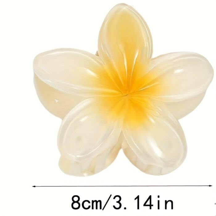 Floral Gradient Scrunchie Hair Clip - Beach Vacation Hair Accessory with Blue & White Flowers, Secure Grip Non-Slip Hair Clip for Women, All-Season Versatile Hairpin for Casual & Formal Styles, Gradient Flower Design | Soft Texture, Hair Accessories - Image 5