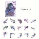 30-Pack Plant Floral Branch PET Decorative Stickers, Mixed Color Self-Adhesive Plastic Craft Embellishments with Crystal Accents, Glossy Finish, Irregular Shapes for Scrapbooking and Journaling