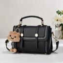 Stylish Women's Synthetic Leather Crossbody Bag - Lightweight, Versatile, and Secure Zip Closure with Adjustable Strap, Black & Brown Two-Tone Design, Perfect for Casual Everyday Use
