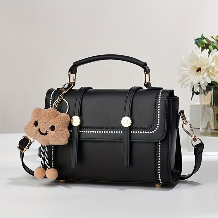 Stylish Women's Synthetic Leather Crossbody Bag - Lightweight, Versatile, and Secure Zip Closure with Adjustable Strap, Black & Brown Two-Tone Design, Perfect for Casual Everyday Use - Image 11