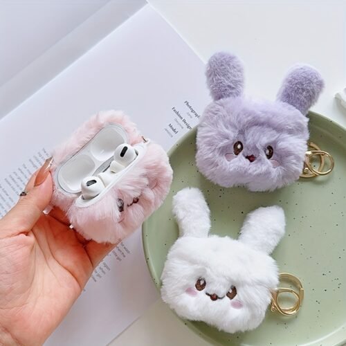 Protective Case For AirPods 1/2 And AirPods 3 Wireless Earphones, Featuring A Cute Fluffy Rabbit Design Inspired By Japanese And Korean Culture, As Well As A 3D Girl Design For AirPods Pro 2.