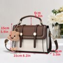 Stylish Women's Synthetic Leather Crossbody Bag - Lightweight, Versatile, and Secure Zip Closure with Adjustable Strap, Black & Brown Two-Tone Design, Perfect for Casual Everyday Use