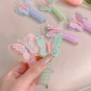 GUIJUI 2pcs Cute Butterfly Phone Cord Hair Ties for Kids, High Elasticity Resin Hair Bands, All-Season Daily & Casual Wear, Christmas & Valentine'S Day Gift, Knit Fabric Weaving Method