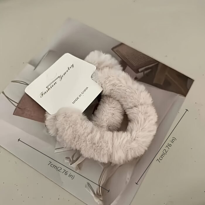 6pcs Plush Hair Tie Set - Soft, Cute & Sweet Autumn/Winter Colors for Women's Ponytails & Buns - Image 7