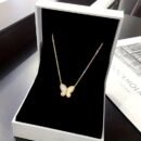 Elegant Butterfly Pendant Necklace for Women - Minimalist Golden-Tone Chain Jewelry, Versatile Daily Wear & Gift Idea, Year-Round Sophisticated Accessory, Butterfly Jewelry, Fashion Accessory, Chic Appearance, Delicate Design