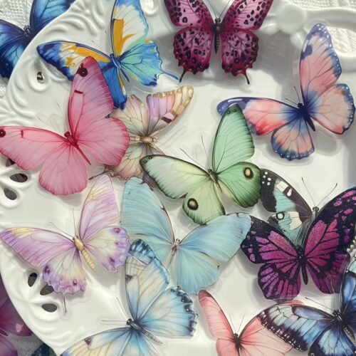 [Waterproof Stickers] 50pcs Vibrant Butterfly Stickers | Waterproof PET Adhesive | For Laptops, Scrapbooks, DIY Projects, Skateboards, Guitars, Helmets & Mugs | By YWWBLD
