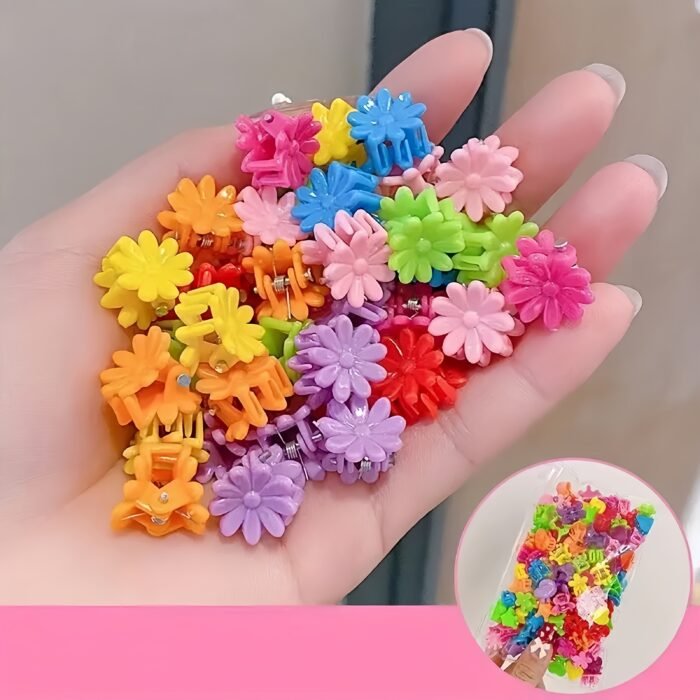 30 colorful small flower hair clips, children's butterfly and star hair clips, cute and sweet hair accessories - Image 3