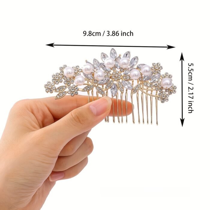 Elegant Exquisite Romantic Glamorous Flower Hair Comb, Women Girls Casual Party Wedding Supplies, Princess Fairy Style Bridal Fresh Hair Accessories, Gift Photo Props - Image 16
