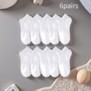 1 pair/6 pairs Women's boat socks spring and summer shallow-cut low-top lightweight breathable sweat-absorbing ankle socks short tube plain color simple soft comfortable Women's socks
