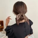 3pcs of Floral Ribbon Hair Bands, Double Layer Floral Hair Bands, Bow Temperament Elegant Senior Sense of Floral Ribbon, Fashion Head Ropes, Small Scarves, Fresh Sweet Ponytail Hair Accessories