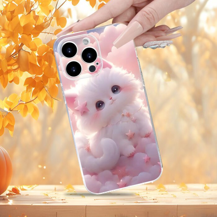 Cute Pink Cat Pattern Mobile Phone Case High-Quality Texture Lens Protection Transparent Mobile Phone Case for Men And Women for Iphone 16/16PLUS/16PRO/16PROMAX/15/ 15PLUS/ 15PRO/ 15PROMAX/ 14/ 14PLUS/ 14PRO/ 14PROMAX/ 13/ 13Mini/ 13PRO/ 13PROMAX/ 12/ 12Mini/ 11/ 8/ 7/ SE/ XSMAX/ / Plus/ Pro/ Max Series - Image 2