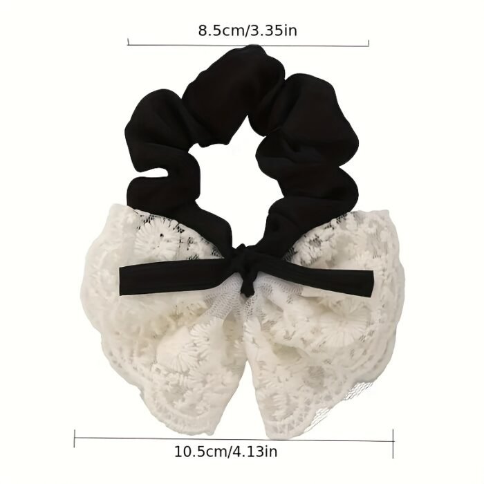New lace bow, large intestine headband, Korean version hair accessory, sweet headband, cute headband, rubber band, stylish headband accessory - Image 5