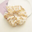 1pc Korean Style Large Floral Scrunchie - Soft Fabric, Ruffled Design, Elastic Hair Band for Women, Perfect for High Ponytails, Beach Outings, and Casual Wear, Ponytail Holder|Floral Print Scrunchie|Easycare Fabric, Cute Hair Accessorie