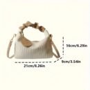 Striped Handbag for Women - Stylish Urban Shoulder Bag with Zipper Closure, Polyester Lined, Black, Perfect for Casual or Office Us