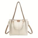 Women's Elegant Bucket Shoulder Bag with Detachable Strap - Lightweight Spacious Handbag for Daily Commute, Business & Vacations, Zipper Closure, Khaki/Beige/Pink/Black, Perfect Gift for Mother’s Day, Christmas, Valentine’s, Crossbody Purse, Vacation Handbag, Smooth Texture Purse